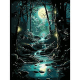 EMIEAUFG Creative Paint by Number Kit for Adults,Dark Forest DIY Paint by Numbers Set for Home Decor and Gifting - 12x16 Inch EMIEAUFG