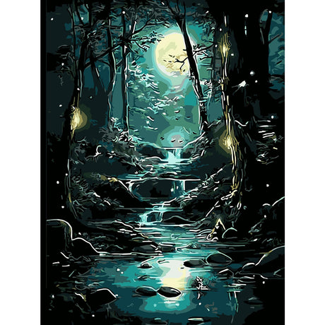 EMIEAUFG Creative Paint by Number Kit for Adults,Dark Forest DIY Paint by Numbers Set for Home Decor and Gifting - 12x16 Inch EMIEAUFG