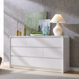 Aitjunz Modern 8 Drawers Dresser for Bedroom, 55" Wide Dressers & Chest of Drawers w/Curved Profile Design, Wood Mid Century Storage Dressers Organizer for Bedroom, Living Room, White Aitjunz
