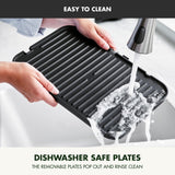 GreenPan Elite 7-in-1 Multi-Function Contact Grill & Griddle, Healthy Ceramic Nonstick Aluminum, Grill & Waffle Plates, Adjustable Shade & Shear, Closed Press/Open Flat Surface, PFAS-Free, Black GreenPan