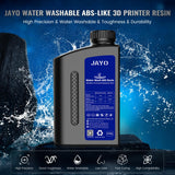 JAYO Water Washable ABS-Like Resin 2KG, 3D Printer Resin 405nm UV Standard Rapid Photopolymer Resin for LCD/DLP/SLA 3D Printer, High Precision, Non-Brittle, 1KG Bottle, 2 Pack, Grey+Dark Grey JAYO