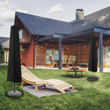 Patio Umbrella Cover - Waterproof Patio Parasol Covers with Zipper for 7ft to 11ft Outdoor Umbrellas Black REDRICH