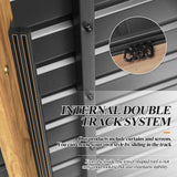 GARTOO 11’x13’ Patio Wooden Gazebo, Galvanized Steel Roof Gazebo & Privacy Curtains and Netting, Double Vented Roof Hardtop Gazebo for Garden, Porch, Lawn, Poolside, Backyard, Deck GARTOO