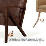 Yaheetech Accent Chair, Armchair with Strong Wood Frame, PU Leather Modern Retro Lounge Chair for Living Room/Lounge/Office/Reception Area, 2 Pieces, Dark Brown Yaheetech