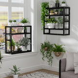 PPN Towel Rack Bathroom Storage Shelves Over The Toilet with Towel Bar 100% Bamboo Adjustable Height Floating Shelf Wall Shower Shelf for Small Space Bathroom Kitchen Multi Usage (Black-1Pack) PPN