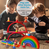 SHIERDU 12 PCS Rainbow Wood Peg Dolls Wooden Pretend Play People Figures for Toddlers Preschool Learning Educational Toys Wooden Toddler Toys for Boys Girls SHIERDU