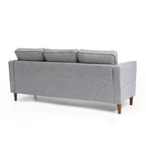 Mellow HANA Modern Linen Fabric Loveseat / Sofa / Couch with Armrest Pockets, Heather Grey Mellow