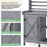 Yaheetech Outdoor Potting Bench, Large Horticulture Work Table Workstation with Storage Cabinet Shelf & Planting Working Console for Patio/Lawn/Garden - Gray Yaheetech