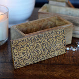WHW Whole House Worlds Decorative Wood Boxes, Set of 2, CarvedLeaf and Vine Details, Removable Lids, Durable Brown Mango, 6 Inches WHW Whole House Worlds