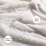 Tuddrom Decorative Extra Soft Fuzzy Faux Fur Throw Blanket 50" x 60",Solid Reversible Long Hair Shaggy Blanket,Fluffy Cozy Plush Comfy Microfiber Fleece Blankets for Couch Sofa Bedroom,Cream White Tuddrom