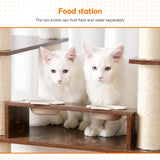 Heybly Cat Tree for Maine Coon with Litter Box Enclosure, 72-inch Wooden Cat Tower for Indoor Cats Large Adult, Big Condo with Food Station, Baskets, Furniture with All-sisal Scratching Post HCT112SR Heybly