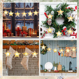 Tujoe 6 Pcs Christmas Nativity Scene Ornament LED Light up Nativity Christmas Ornament Cutout Jesus Wood Acrylic 3D Cut Nativity Wooden Set Christmas Hanging Ornament for Xmas Tree Decorations (Star) Tujoe