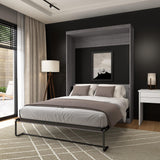 Bestar Nebula 65W Queen Murphy Bed in Bark Gray, Sleeping Arrangement for Multipurpose Room Bestar