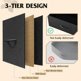 WLIVE Nightstand with Charging Station, Night Stand with 2 Fabric Drawers, Bedside Table, Small Dresser for Bedroom, Side Table with USB Ports and Outlets, Black and Rustic Brown WLIVE