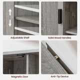 Iwell Storage Cabinet, Sideboard Buffet Cabinet with 2 Doors and 4 Storage Shelves, Floor Cabinet, Bathroom Cabinet for Living Room, Dinning Room, Entryway, Grey Iwell