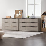 SICOTAS Dresser for Bedroom 53.5" Wide 6 Drawer Dressers & Chests of Drawers for Closet Long Large Modern TV Stand Set for Clothes Storage Fluted Clothes Closet for Hallway Entryway, White Alder SICOTAS