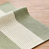 Wracra Linen Placemats, 12 x 18 Inch Set of 4 Placemats, Farmhouse Macrame Place Mats for Kitchen Table and Heat Resistant-Hemstitch Sage Green 4PCS Wracra