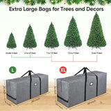 BALEINE 7.5 ft Christmas Tree Storage Bag, Heavy Duty 900D Oxford Fabric with Reinforced Handles and Dual Zippers Wide Opening, Extra Large Storage Container for Trees and Decorations (Grey) BALEINE