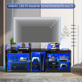 Vinctik 6&Fox LED TV Stands for Living Room w/60,000-Colors Lights&6.5ft Power Outlet for 55 60 65 70inch TV,Modern High Gloss LED Black Entertainment Center w/Adjustable Shelves for Gameroom/Bedroom Vinctik 6&Fox