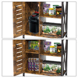 Herture 20-29 Gallon Fish Tank Stand, Aquarium Stand with Cabinet Accessories Storage, Heavy Duty Metal Frame, 31.49" L*15.74" W Tabletop, 330LBS Capacity, Rustic Brown PG07YGN Herture