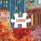 Fall Central Park Puzzles 1000 Pieces for Adults, Fun Fall Winter Snow Jigsaw Puzzle, Autumn Art Puzzle Collage as Home Decor BBOLDIN