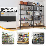 Karl home Storage Shelves 5 Tier Adjustable Garage Storage Shelving, Double Row, Powder Coated Black, Flexible Layer Spacing, for Retail & Exhibition, 70×16×71 inches Karl home