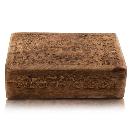 Great Birthday Gifts Handmade Decorative Wooden Jewelry Box Tree Of Life Carving Jewelry Organizer Keepsake Box Treasure Chest Trinket Holder Watch Box Storage Lock Box Housewarming Gift (Brown) The Great Indian Bazaar