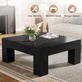 Tribesigns 39.4-Inch Square Coffee Table for Living Room, Farmhouse All MDF Accent Center Cocktail Table with Sturdy Wooden Legs, Easy Assembly, Black Tribesigns