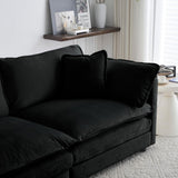 Neylory 76.7" Sofa Couch for Living Room, Modern Comfy Sofa with Extra Depth Seat and 2 Throw Pillow & 2 Armrest Pillow, Love Seat Chenille Couches for Living Room Small Space, Black Neylory