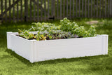 Vita Classic 4'X4'x11 Vinyl Raised, White VT17108 x 4ft Modular Garden Bed, 11" H Vita
