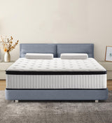 Konuzu Queen Mattress,12 Inch Queen Size Mattresses Memory Foam Hybrid White Mattress in a Box,with Provide Support and Improve Sleep Mattresses,Medium Firm Konuzu