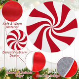 Moucuny Christmas Round Rug Large Christmas Area Rug Washable Christmas Rug Runner Non Slip Rug Carpet for Xmas Holiday Entryway Living Room Bedroom Indoor Decoration(Red,Lollipop) Moucuny