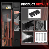 Emasme 2 Gun Safe, Gun Safe for Rifles and Pistols, Quick Access Long Gun Safes for Rifles, Electronic Gun Cabinet with Removable Gun Rack, Pistols Pockets for Home Office Garage (2-3 Guns Safe) Emasme