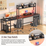 Aheaplus Reversible L-Shaped Desk with Power Outlet, LED Strip, and Storage – Modern Black Gaming & Home Office Solution Aheaplus