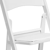 Flash Furniture Hercules Series Folding Chair - White Resin - Set of 4 800LB Weight Capacity Comfortable Event Chair - Light Weight Folding Chair Flash Furniture