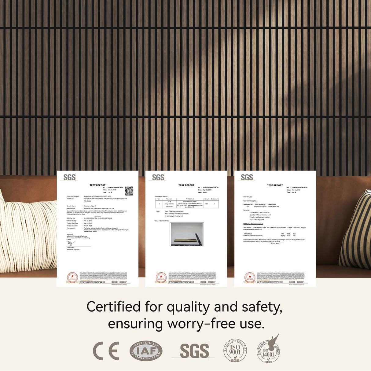 Upick Foldable Acoustic Wall Panels, 4 Pack 48" x 12.6" MDF Slat Wood Panels for Wall, Sound Absorbing Wall Panels for Interior Wall Decor, Walnut Upick