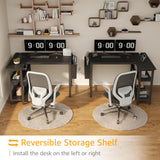 DLisiting Black L Shaped Gaming Computer Desk with Power Outlet Shelves, 40 Inch Small Corner Desk for Small Space Home Office, Study Work PC Desks for Bedroom, Black DLisiting