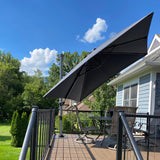 PURPLE LEAF 10 Feet Patio Umbrella Outdoor Cantilever Square Umbrella Aluminum Offset Umbrella with 360-degree Rotation for Garden Deck Pool Patio, Grey PURPLE LEAF