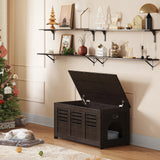 DINZI LVJ Litter Box Enclosure, Flip Top Litter Box Furniture, Hidden Cat Washroom, Wooden Cat House, End Table, 39.4" L x 19.7" W x 19.7" H, Good Ventilation, Easy to Assemble, Espresso DINZI LVJ