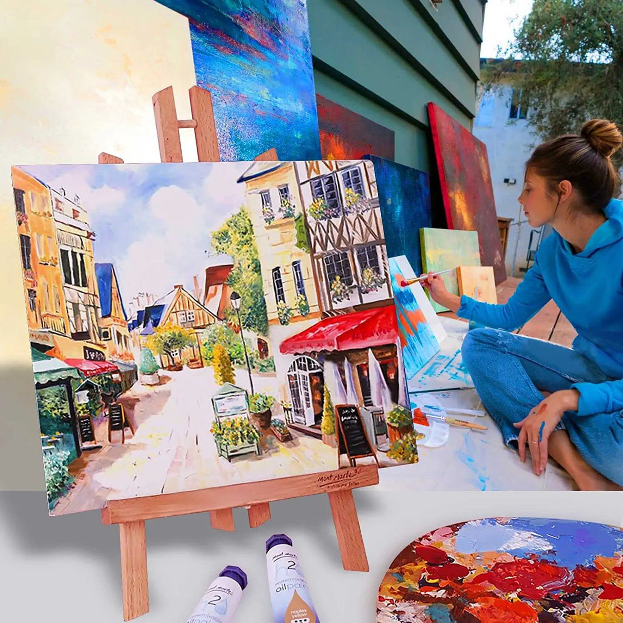 Artkey Canvases for Painting 8x10 Inch 12-Pack, 10 oz Primed 100% Cotton White Blank Canvas Boards for Painting, Art Supplies Paint Canvas Panels for Acrylic Oil Watercolor Tempera Paints Artkey