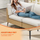 SUNCOZE Outdoor Sectional Furniture, 12 Pieces Outdoor Patio Furniture Sets PE Rattan Wicker Sofa Set, All Weather Patio Conversation Set with Cushion and Ottoman for Deck Lawn Pool SUNCOZE