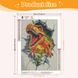 NEWENMO Dinosaur Diamonds Painting Kits for Adults Beginner, DIY 5D Animals Diamond Art Paint with Round Diamonds, Full Drill Gem Art Diamonds Art Painting for Home Wall Decor 12x16 Inch NEWENMO