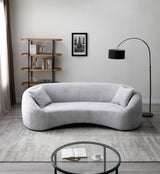 SSC SATISUNCASA 93” Modern Minimalist Curved Sofa Couch for Living Room, Unique Design, Chenille Cloud Couch with Soft Comfortable Upholstered for Bedroom, Apartment, Home Office (Gray Chenille) SSC SATISUNCASA