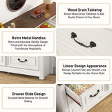 chartustriable Farmhouse 12 Drawer Dresser for Bedroom, 63” Wood Chest of Drawers with Rustic Handles, Wide Closet Dressers Organizer, Living Room, Hallway, Bedroom Furniture, Antique White chartustriable