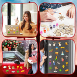 Mootycapa 24 Pcs Christmas Christian DIY Wooden Magnets to Paint, Nativity Scene Glow in The Dark Wood Painting Crafts, Jesus Fridge Magnets Craft Kits for Boys Girls School Home Party Activities Mootycapa