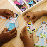 Melissa & Doug Best Friends Magnetic Dress-Up Wooden Dolls Pretend Play Set (78 pcs) Melissa & Doug