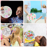 Gejoy 24 Pcs Foldable Flying Disc Fans Set Beach Flying Disc for Party Gift Halloween Christmas New Year (White Color) Gejoy