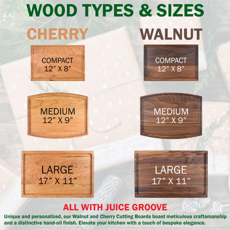 CARVELITA Hand Crafted Custom Wood Cutting Boards, Meaningful Personalized Christmas Gifts, Wedding And Anniversary Gift For Couple, Handmade in USA CARVELITA