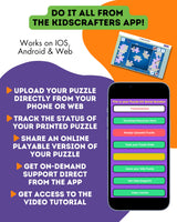 PuzzleCrafters Puzzle Making Kit for Kids - Create Your Personalized Custom Printed Puzzles from Photo's or Hand-Drawn Art - Great Gift for Creative Kids - 30, 100, 250, 500, or 1000 Jigsaw Pieces Make It At Home