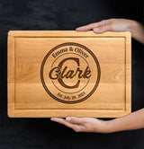 Personalized Wooden Cutting Board, Best Anniversary Gift for Couple, Personalized Name Gift for House warming, Wedding, Newly Married, Engagement, Kenzal Customized